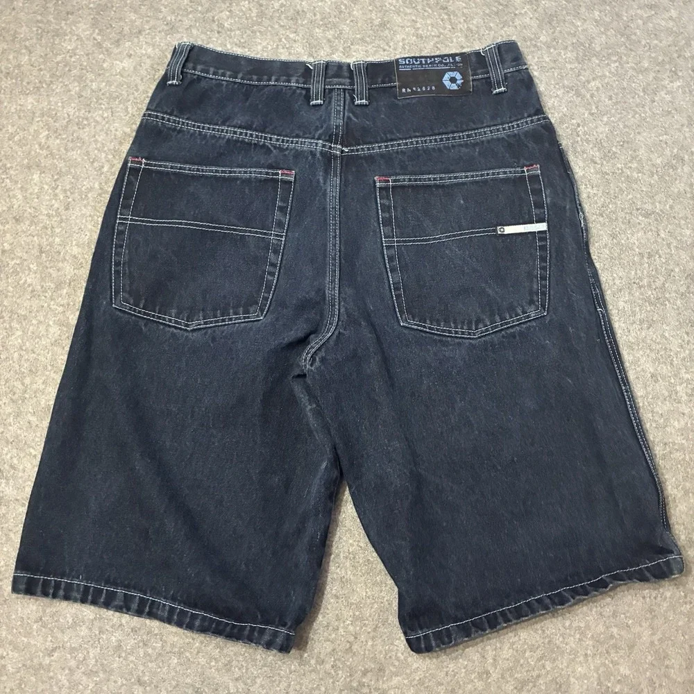 Vintage Y2K Southpole Baggy Wide Leg Jean Shorts Mens 32 Skater Denim Jorts